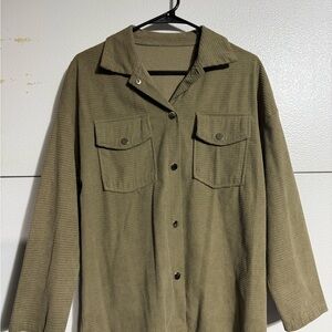 Olive Green Button-Up Shirt